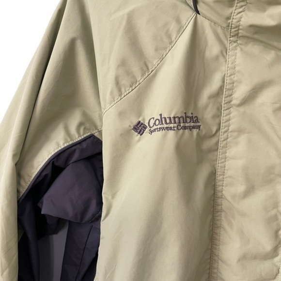 ✨3/$20✨ Columbia Green and Gray Interchange Zip Waterproof Windbreaker. Small - Picture 4 of 16